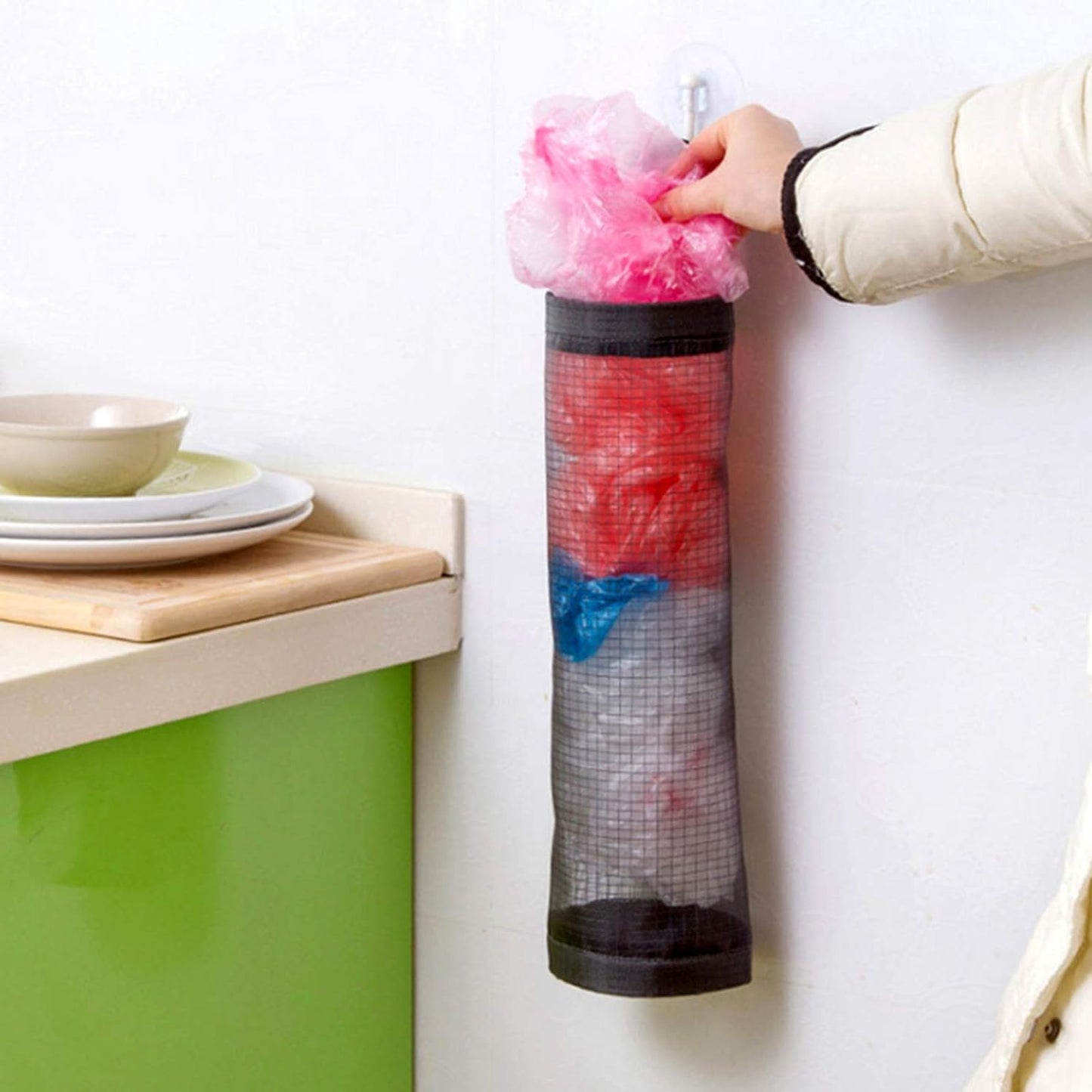 Hanging Waste Bag Holder Garbage Bag Storage Bag Widening Handle Hanging Sturdy For Store Garbage Bags Home Store Debris Kitchen Bedroom Largecapacity For Restaurant (1 Pc)