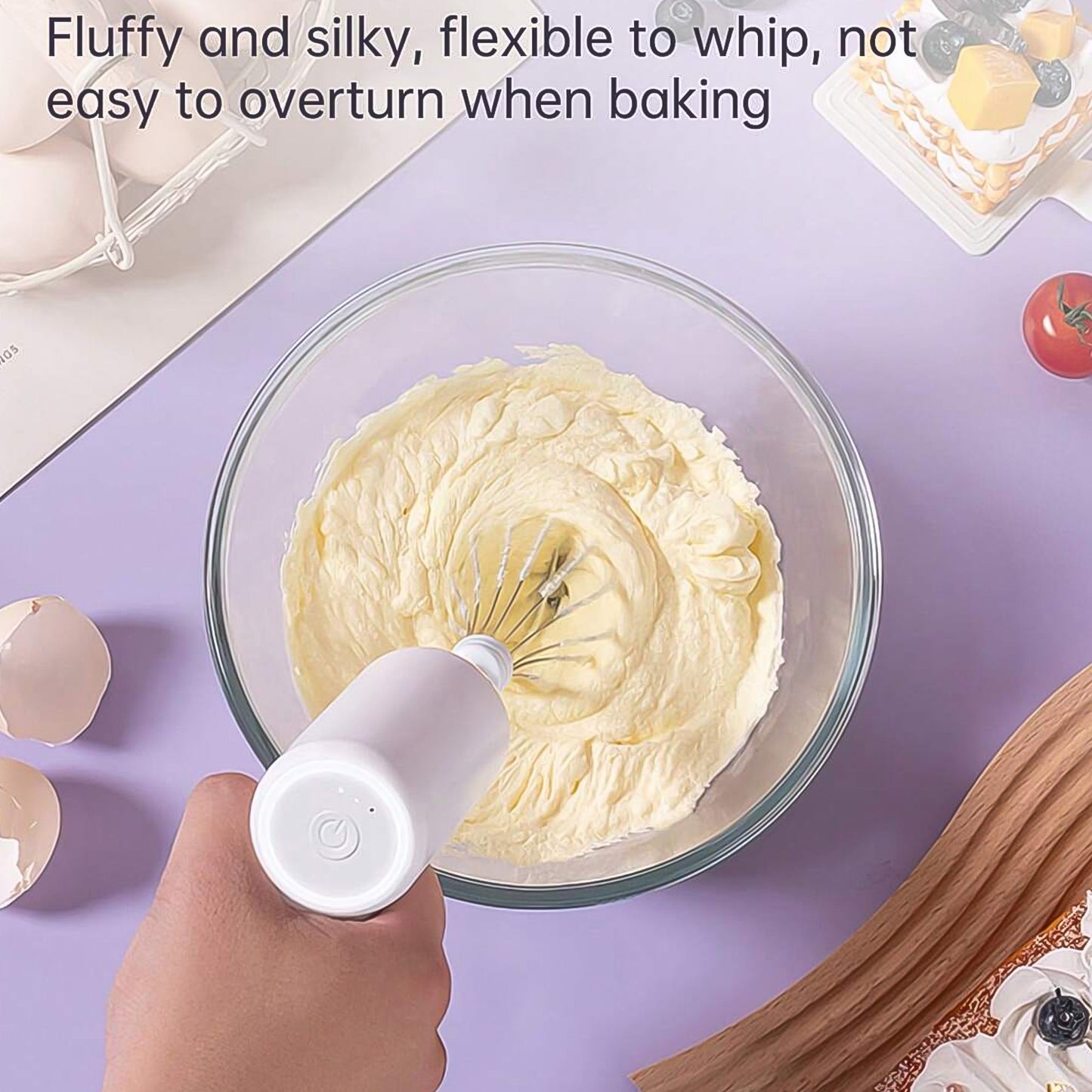 2813 Wireless Hand Mixer Charging Handheld  2pc Portable Whisk Mini High Power Beater Baking Hand Held Mixer Portable Kitchen Blender.