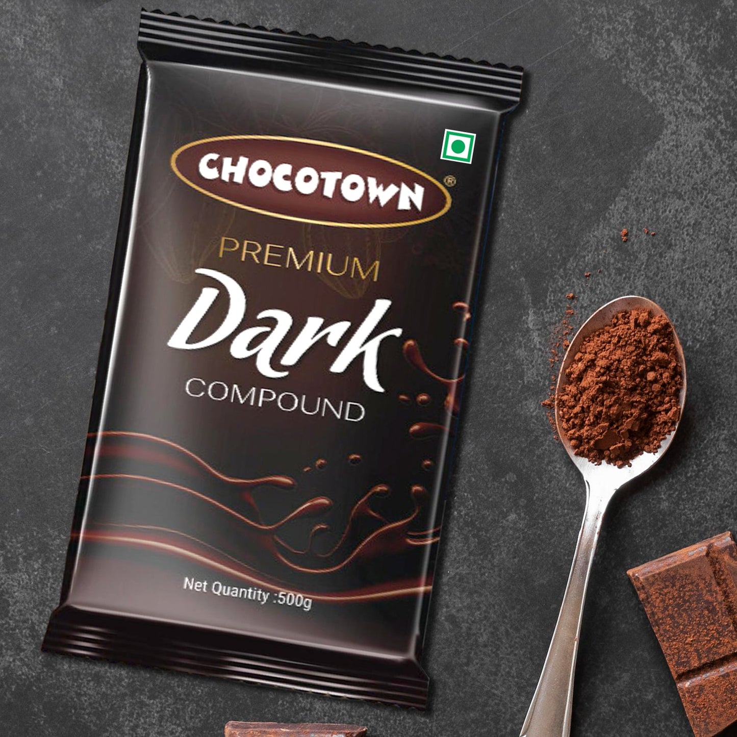 Dark Compound 500gm  Chocotown Dark Choco Slab