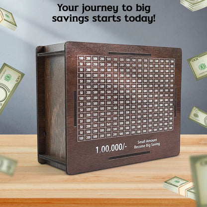 Big Wooden Savings Challenge Money Bank  Piggy Bank - (1 Pc)