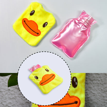 6511 Yellow Duck Small Hot Water Bag With Cover For Pain Relief Neck Shoulder Pain And Hand Feet Warmer Menstrual Cramps.