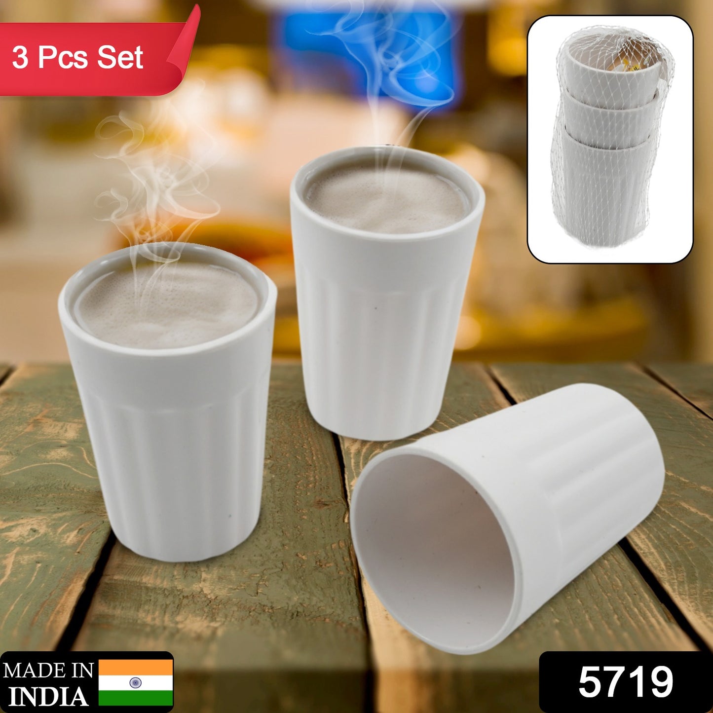 5719 Small Plastic Coffee  Tea Cups Reusable Plastic Cup Mug Lightweight Microwavable Dishwasher Safe Unbreakable Camping Coffee Mugs For Tea Milk Water Juice Tea (3 Pcs Set)