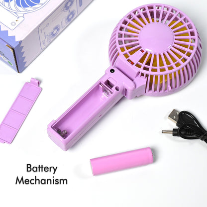 7604 Portable Mini Handy Fan  Personal Table Fan  Rechargeable Battery Operated Fan Suitable For Kids Women Makeup Artist Home Office (Battery Not Include)