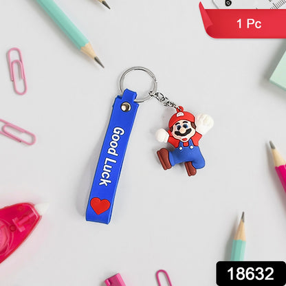 Cute Cartoon Silicone 3d Key Chain With Metal Hook  Strap (Pack Of 1)