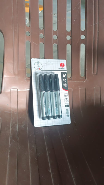 Black Marker Used In All Kinds Of School College (4 Pcs Set)