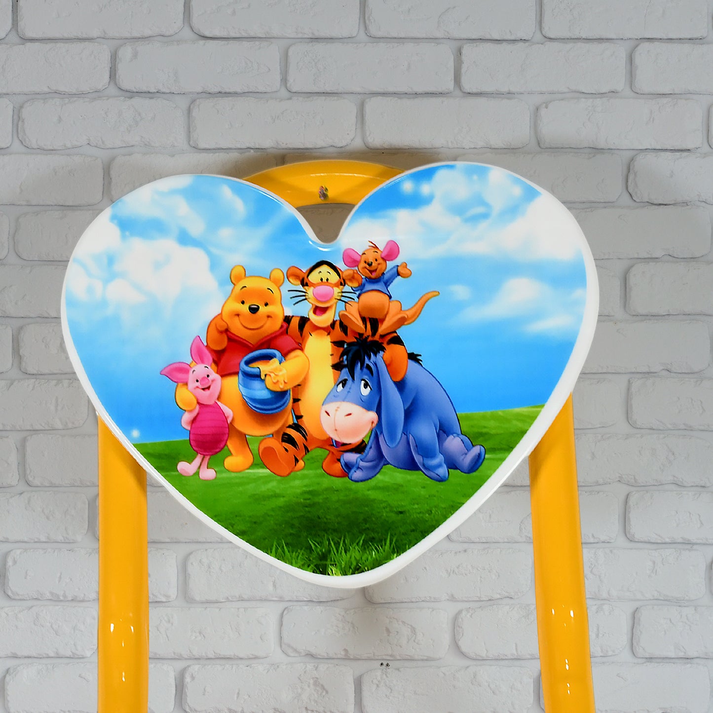 17761 Heart Shape Kids Chair Cartoon Printed Foldable Kids  Children Folding Chair For Playrooms Schools Daycares And Home. Metal And Fibre Body Picnic Beach Camping Chair (1 Pc)