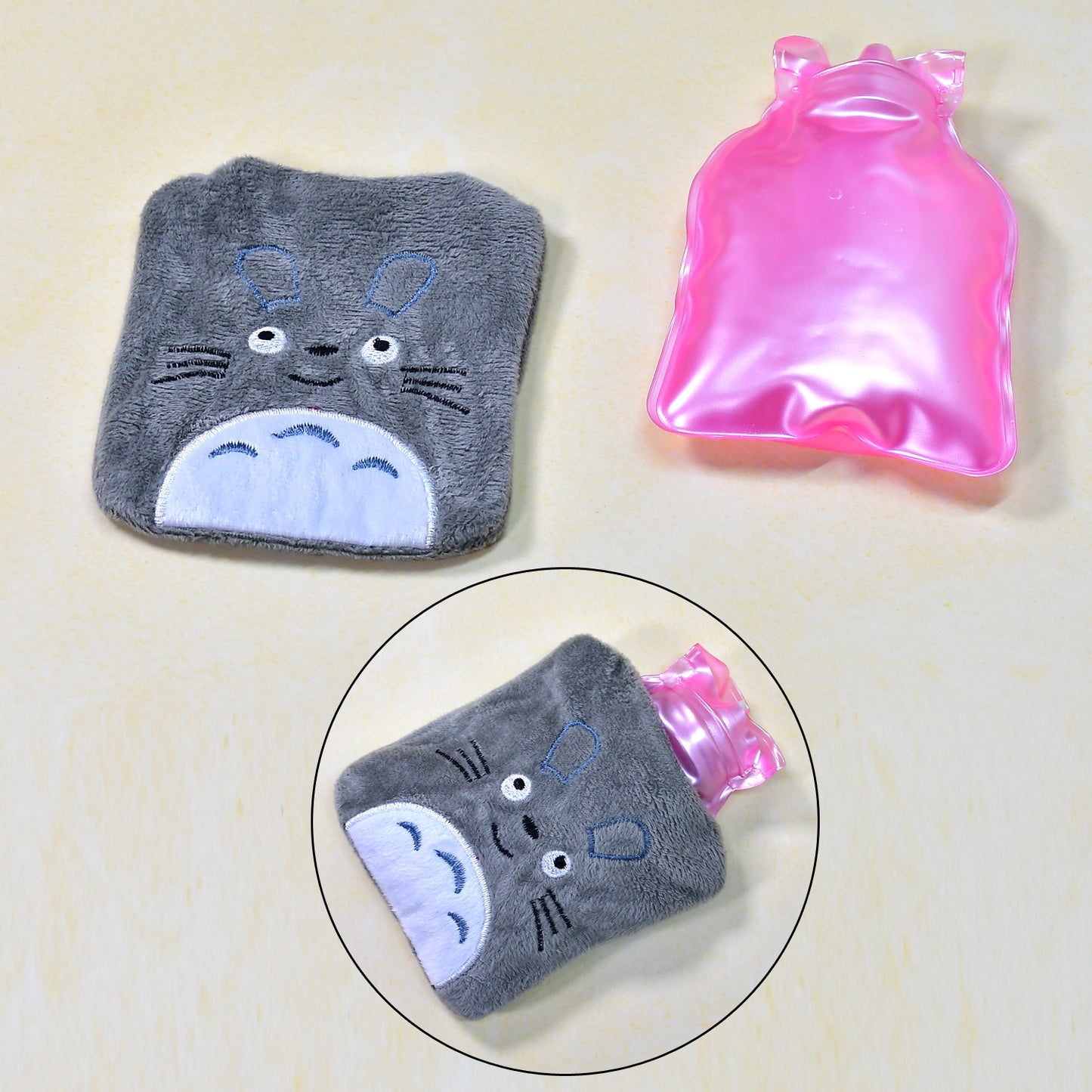 6531 Totoro Cartoon Hot Water Bag Small Hot Water Bag With Cover For Pain Relief Neck Shoulder Pain And Hand Feet Warmer Menstrual Cramps.