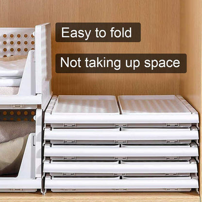 7732 3 Layer Clothes Organizer For Wardrobe Cupboard Organizer For Clothes Foldable And Stackable Closet Organizer Drawer Organizer For Clothes Multi Purpose Plastic Drawer