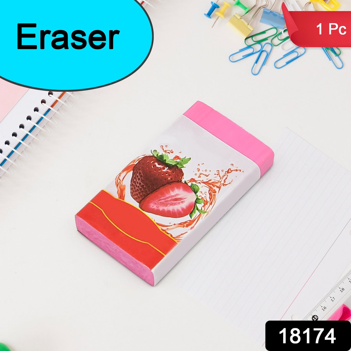 Fancy  Stylish Eraser (1 Pc  Mix Design)