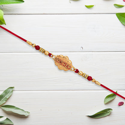 Beaded Rakhi With Brother Tag