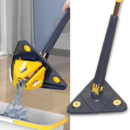 7725 Rotatable Adjustable Triangle Cleaning Mop Triangle Mop With Stainless Steel Long Handle Push-pull Squeezing Cleaning Mop Dry  Wet Mop For Floor Windows (1 Pc)