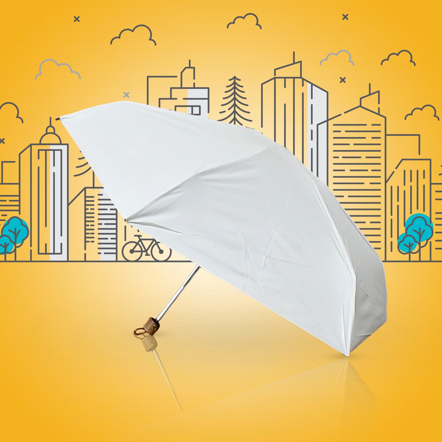 3-fold Sun  Rain Protective Solid Foldable Umbrella (1 Pc)