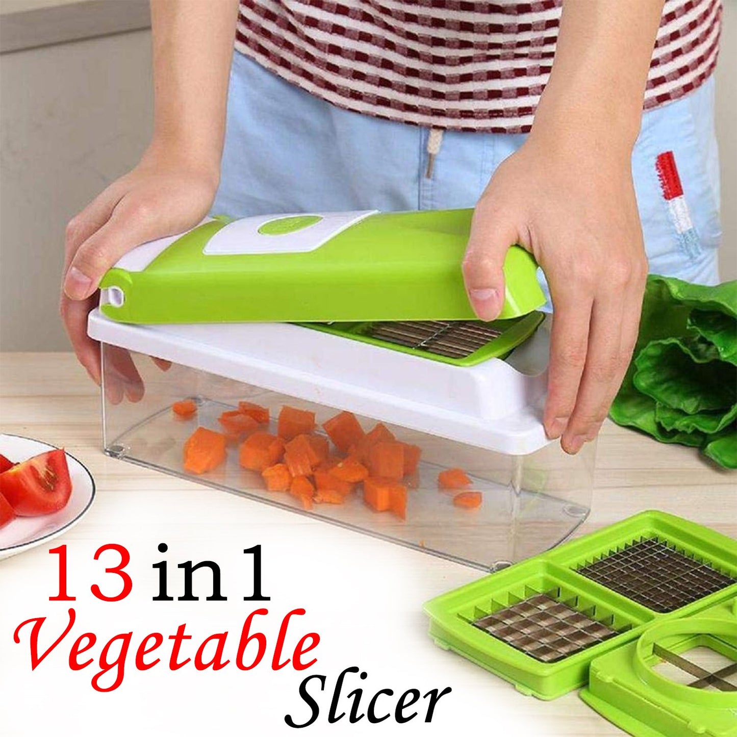 2489 Plastic 13-in-1 Manual Vegetable Graterchipser And Slicer