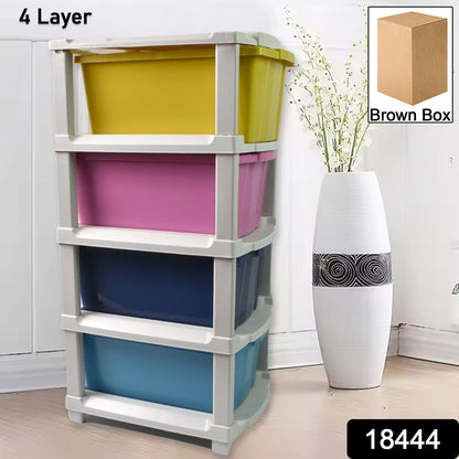 4-layer Plastic Drawer Storage Organizer Multi-purpose Cabinet (1 Pc)