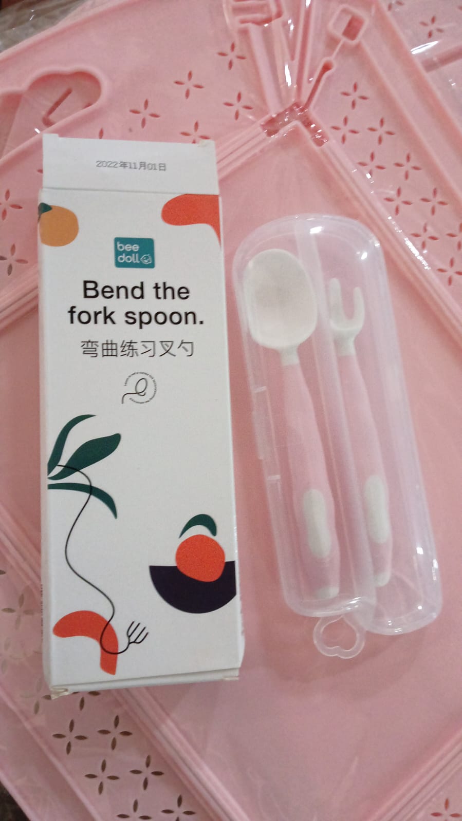 Silicone Bendable Kids Feeding Spoons And Forks Toddler Utensils With Travel Case Baby Spoon And Fork Set For Self-feeding Learning Bendable Handle For Kid Children Toddlers (2 Pc Set)