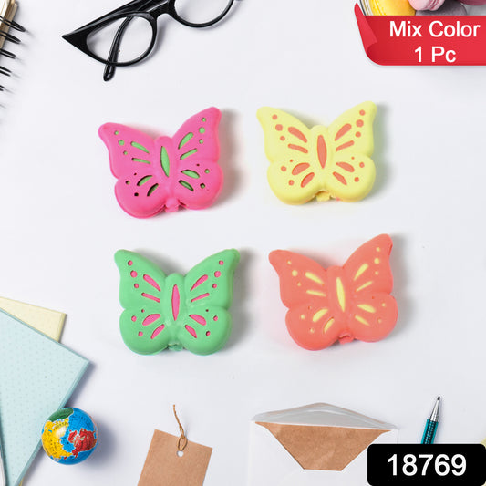 Butterfly Shape Eraser Rubber (1 Pc  Mix Colour  Design)