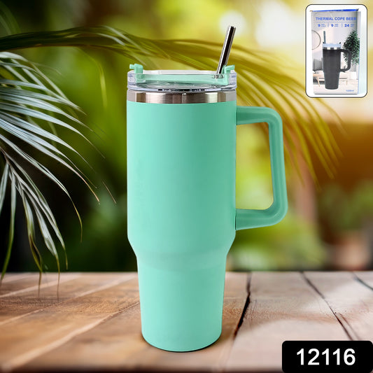 1200 Ml Insulated Tumbler With Lid And Straw Thermal Cope Beer (1200ml  1 Pc)