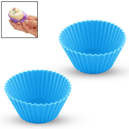 Cup Cake Silicone Molds For Cupcakes  Muffins  Jelly (2 Pc Set)