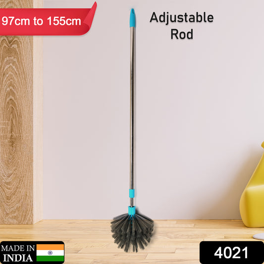 4021 Cobweb Brush With Stainless Steel Strong Long Extendable Handle For Dusting Ceiling Cobweb Cleaning Brush For Lights Fans  Webs Cleaning For Homekitchen