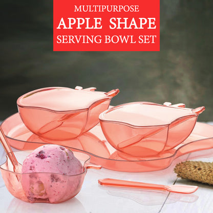 2969 Apple Shape 2piece Serving Set Of Bowl With Spoon  Tray. Dinnerware Serving Snacks  Pickle