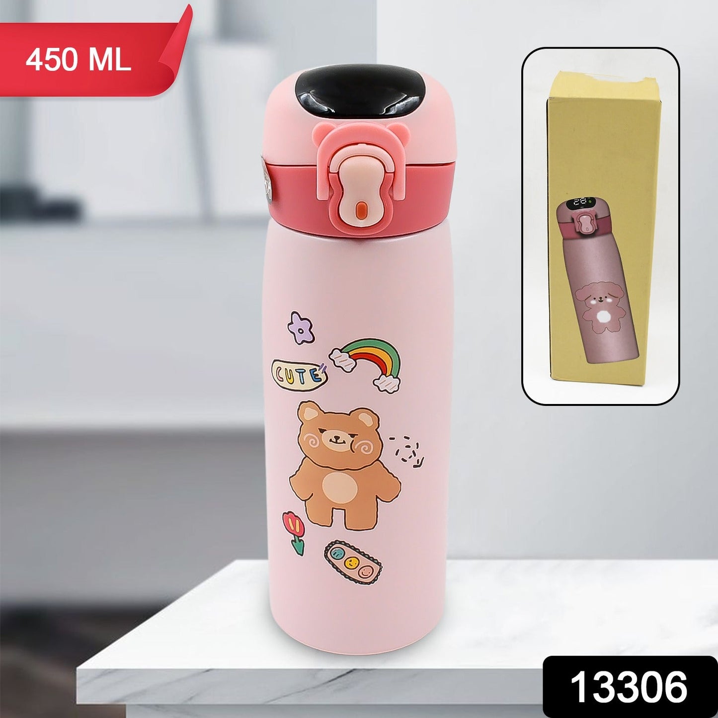 Smart Vacuum Insulated Water Bottle With Led Temperature Display (450 Ml Approx)