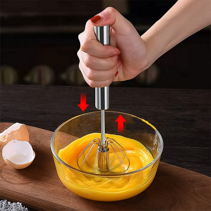 Hand Push Mixer Egg Whisk Stainless Steel Blender (1 Pc)