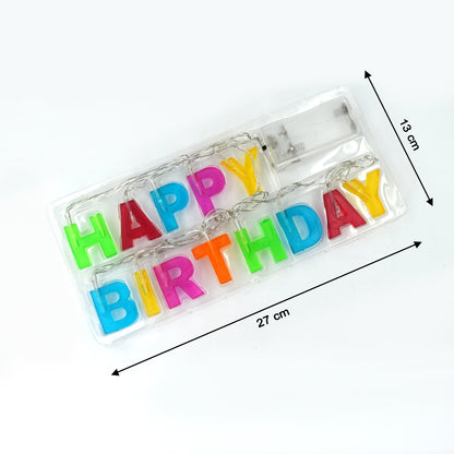 4815 Decoratives Plastic Happy Birthday 13 Led Letter Battery Operated String Lights Outdoor String Lights (Multicolour)