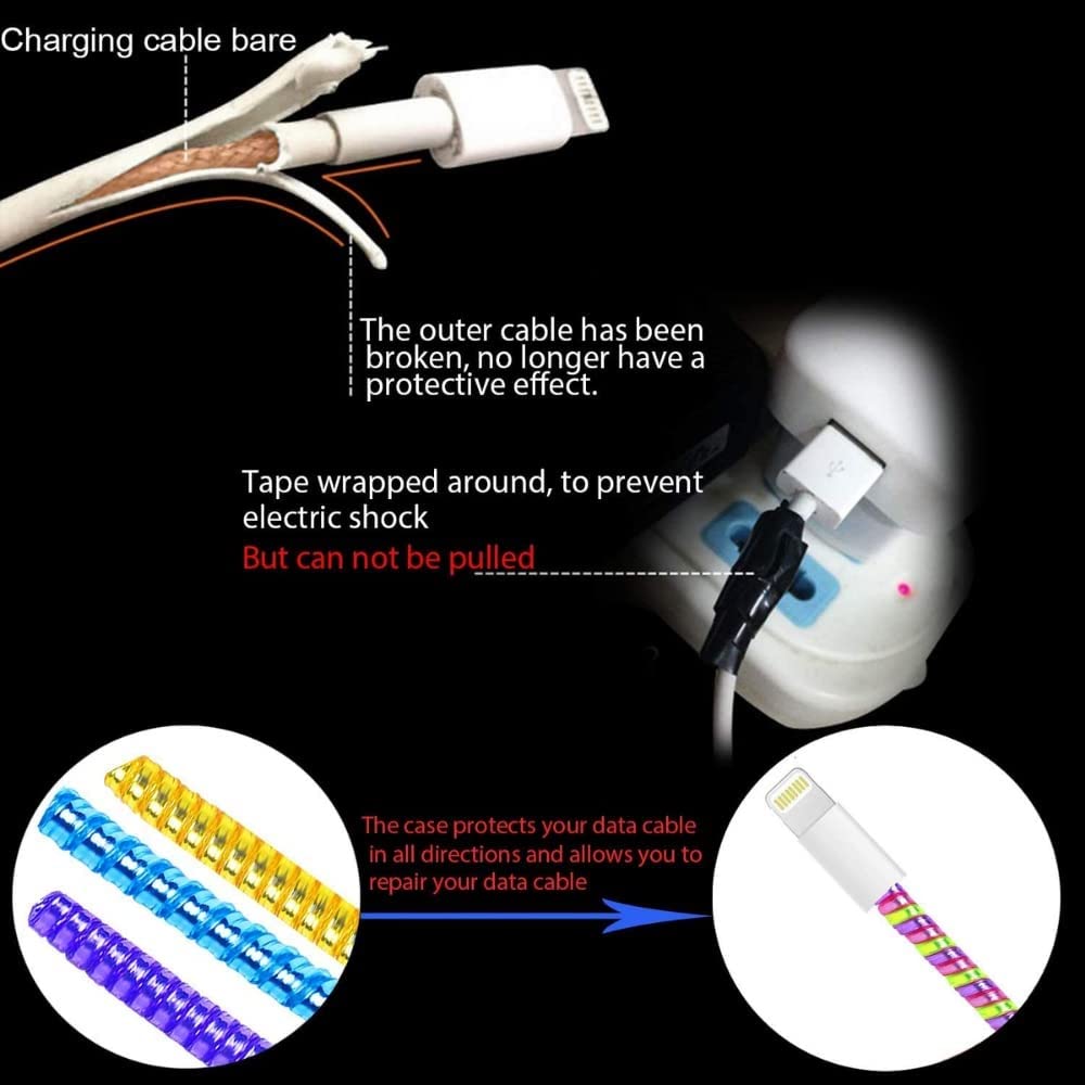 6011 Metallic Finish Cable Spiral Protectorwire Repairpet Cord Protectorheadphone Saver Cable Wrapcover For Mac Charging Cable