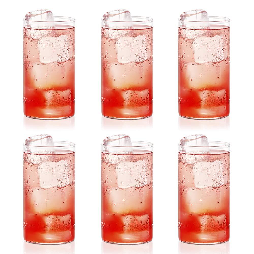 2343 Heavy Unbreakable Stylish Plastic Clear Look Fully Transparent Glasses Set 330ml (6pcs)