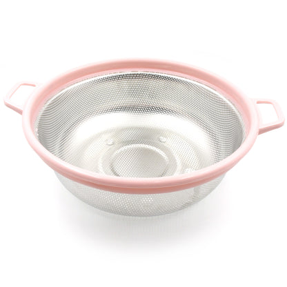 7147 Big Stainless Steel Colander With Handle Large Metal Mesh Basket Strainer For Pasta Spaghetti Berry Veggies Fruits  Kitchen Food Colander Dishwasher Safe (1 Pc )