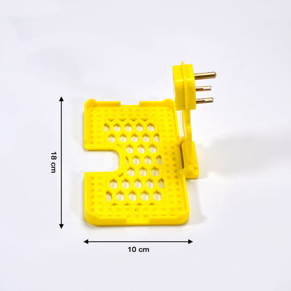 6498 Multi-purpose Wall Holder Stand For Charging Mobile Just Fit In Socket And Hang (Yellow)