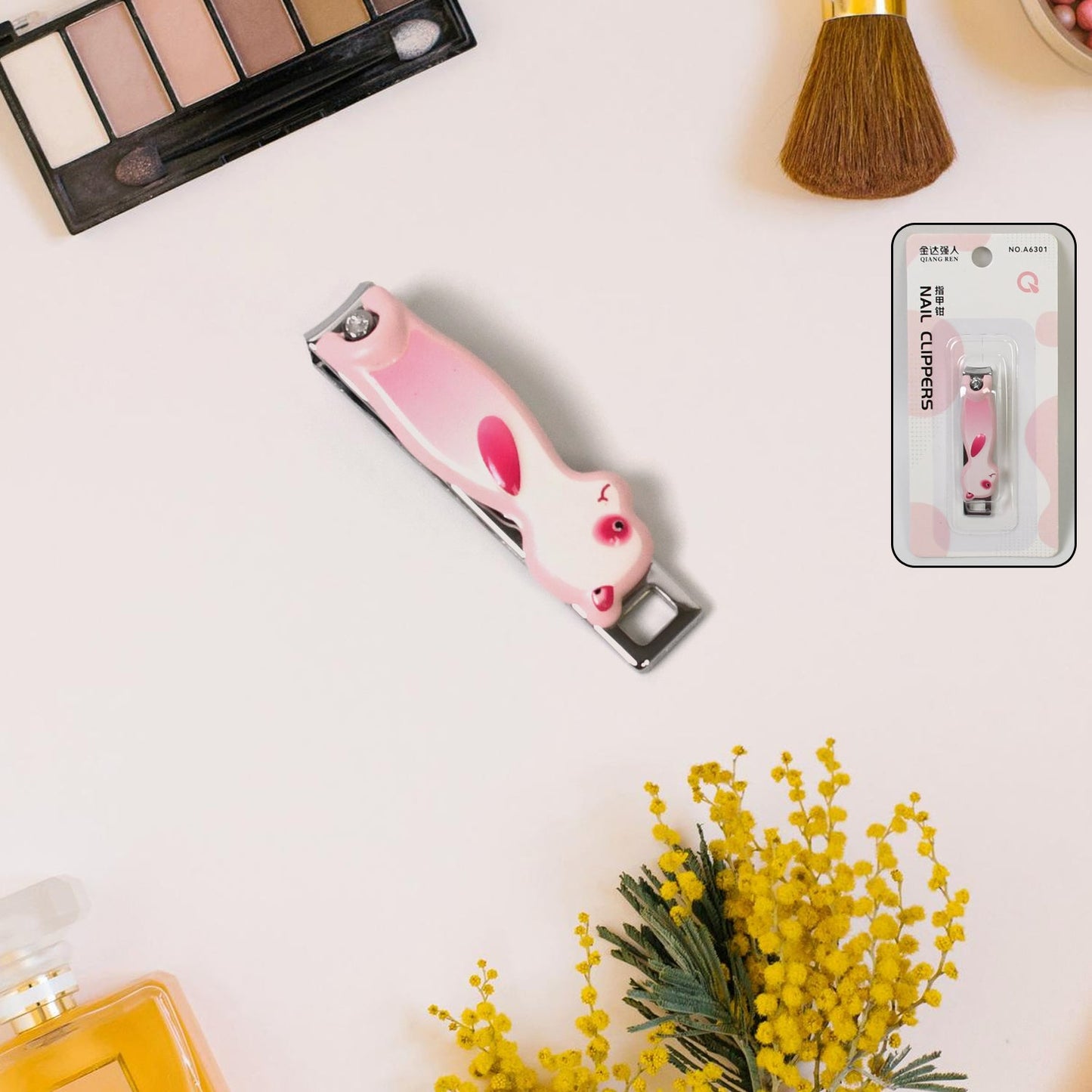 Cute Nail Clipper With Nail Catcher Nail File - Stainless Steel (1 Pc)