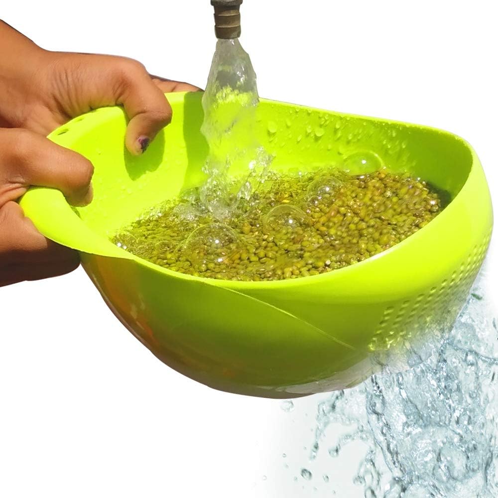 0081 Virgin Rice Bowl Durable Plastic Strainer Water Strainer  Vegetable  Fruits Washing Bowl