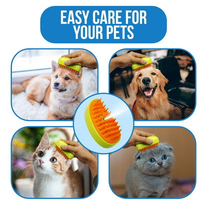 12918 3 In1 Cat Steamy Brush Self Cleaning Steam Cat Brush Cat Steamer Brush For Massage Cat Grooming Brush Pet Hair Removal Comb For Cat And Dog For Removing Tangled And Loose Hair