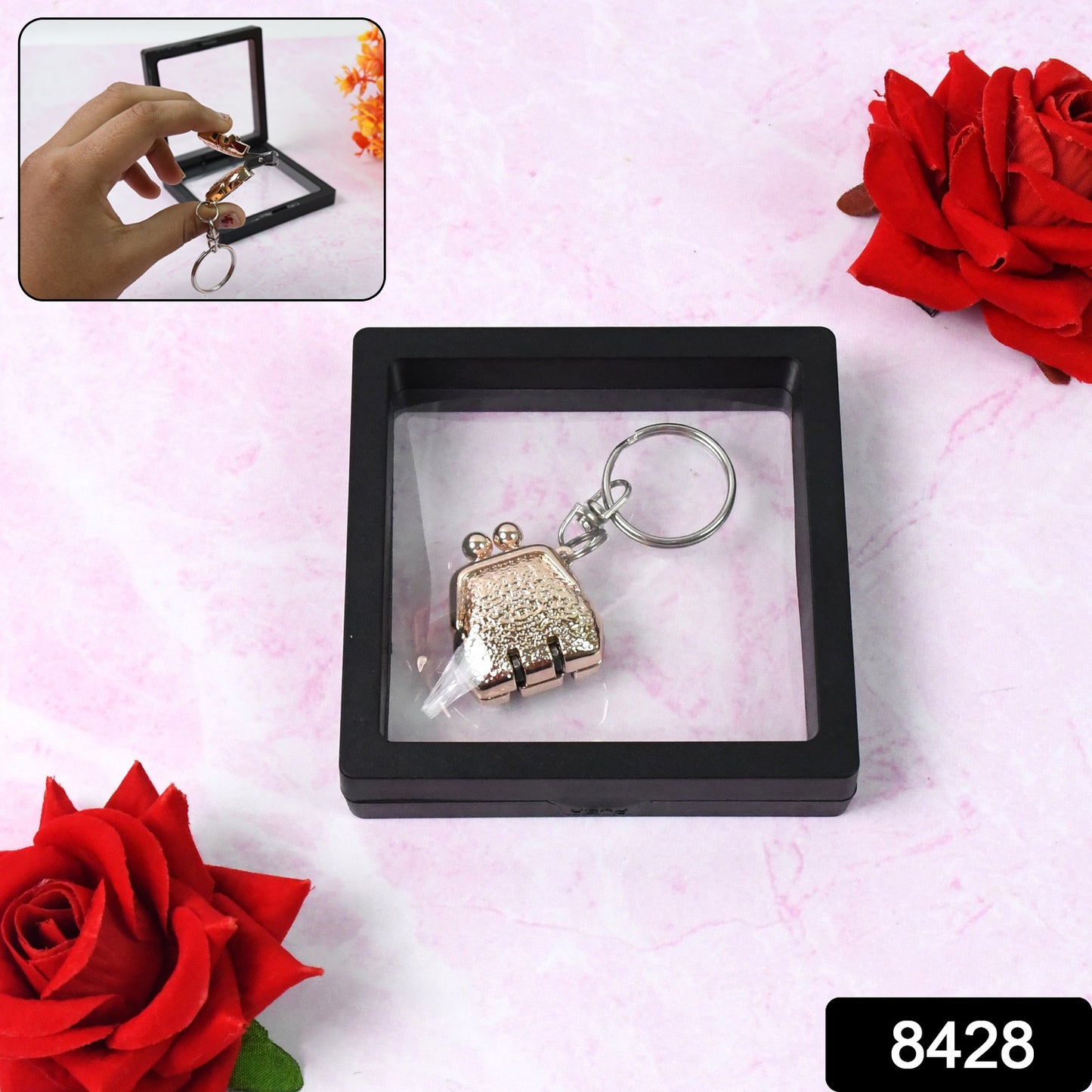 Nail Clipper Keychain With 3d Floating Frame Display Case (1 Set)