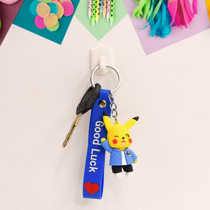 Cute Silicone 3d Key Chain With Metal Hook  Strap (Pack Of 1)