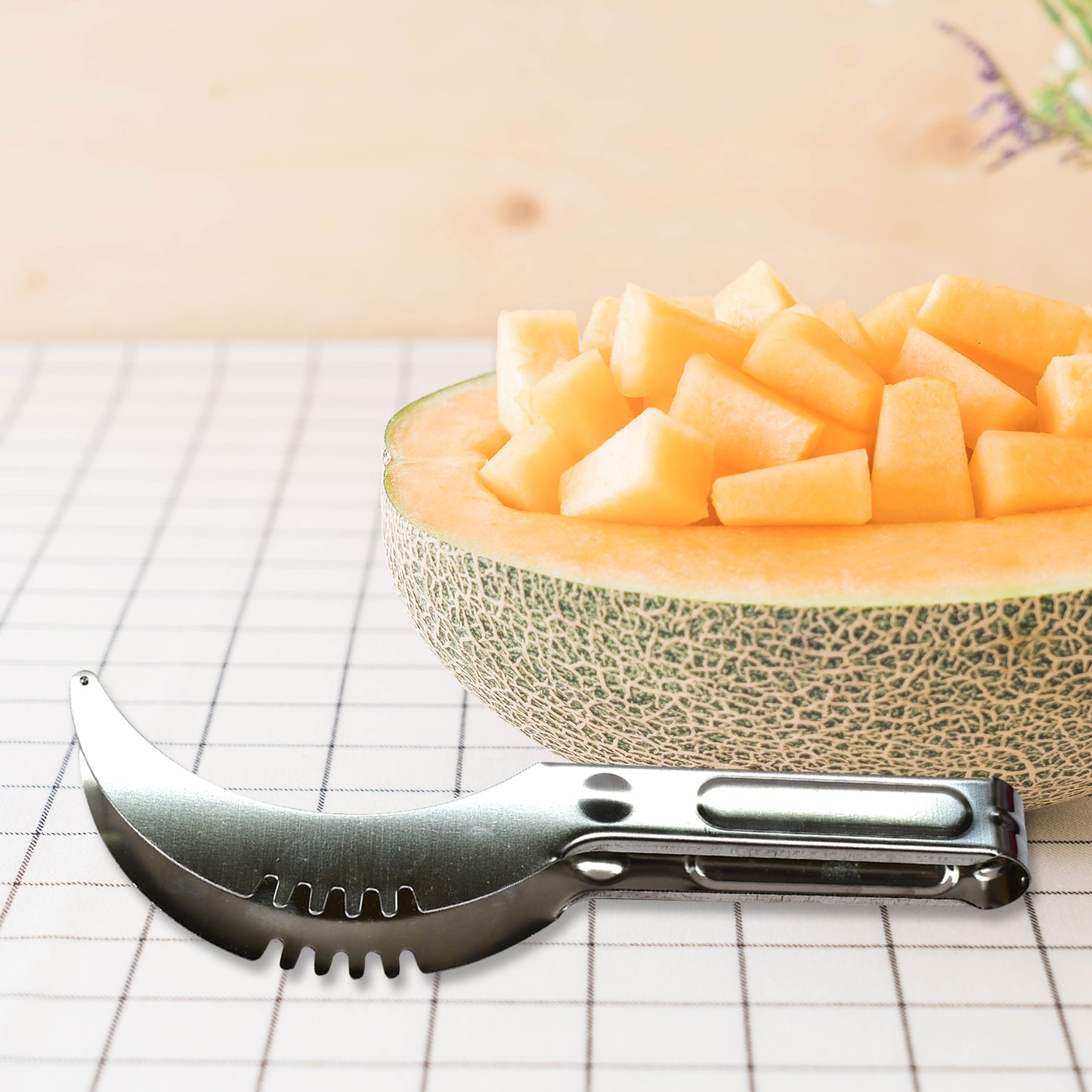 2981 Watermelon Cantaloupe Slicer Stainless Steel Knife Corer Fruit Vegetable - Tools Kitchen Gadgets Melon Slicer Cutter Melon Fruit