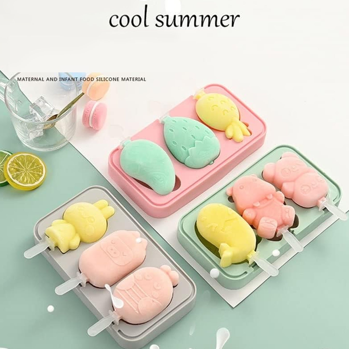 8188 Silicone Popsicle Molds Reusable Ice Cream Molds With Sticks And Lids. A Must-have Popsicle Mold For Summer.