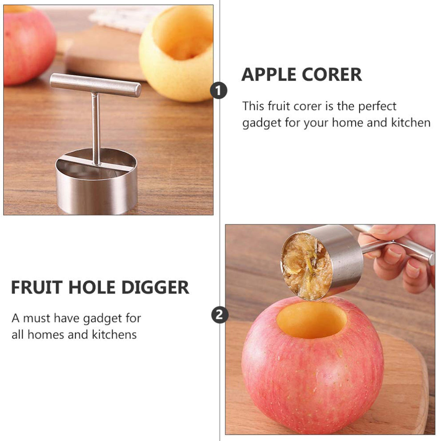 10016 Corer Pear Core Separator Vegetable Core Remover Seeder Cutter Pitter Fruit Hole Remover Coring Tool (1 Pc)