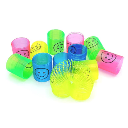 17745 Multicolor Magic Smiley Spring Spring Toys Slinky Slinky Spring Toy Toy For Kids For Birthdays Compact And Portable Easy To Carry (12 Pcs Set)