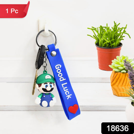 Cute Cartoon Silicone 3d Key Chain With Metal Hook  Strap (Pack Of 1)