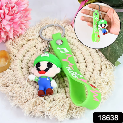 Cute Cartoon Silicone 3d Key Chain With Metal Hook  Strap (Pack Of 1)