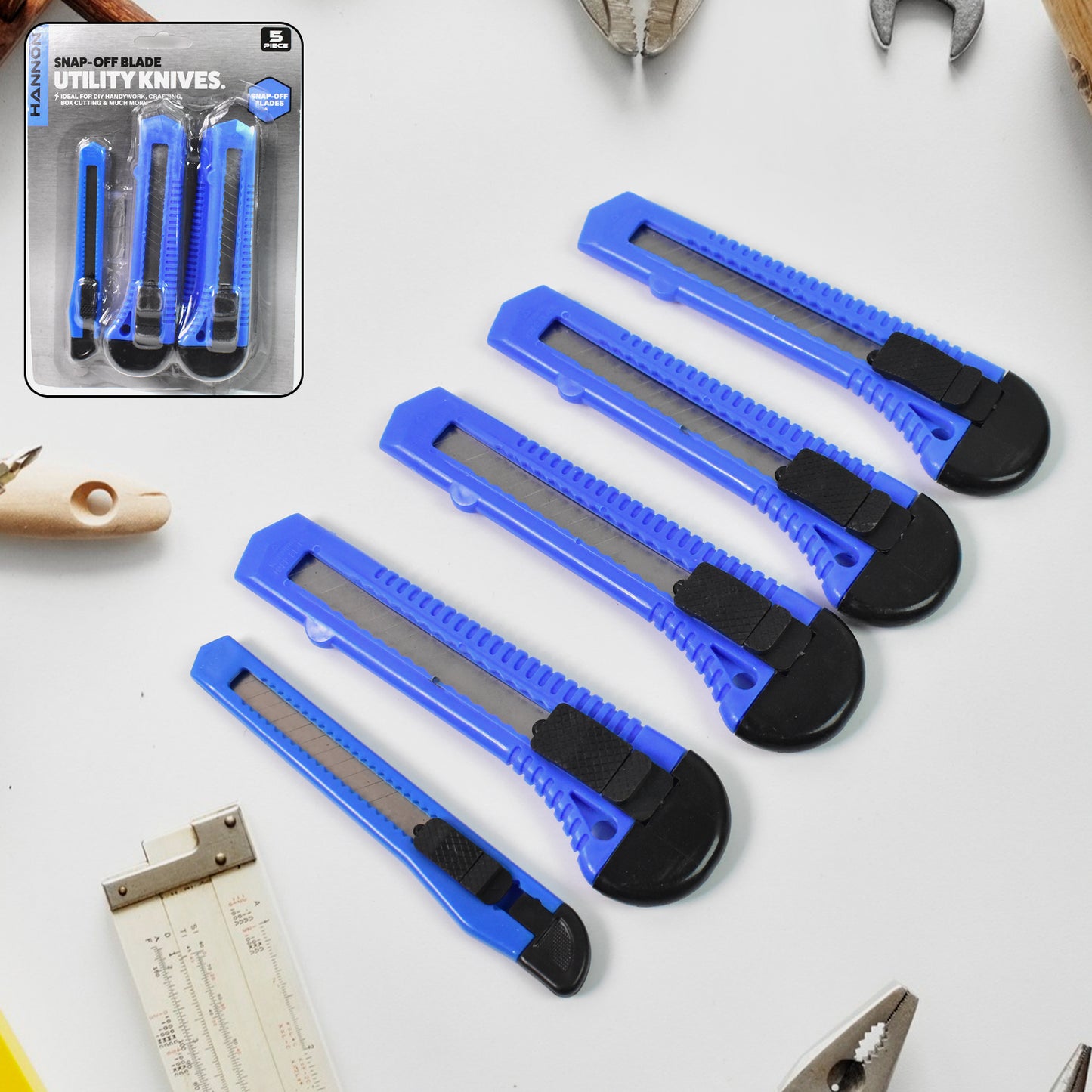 Multi-use Iron Cutter Knife (5 Pcs Set  Mix Size)