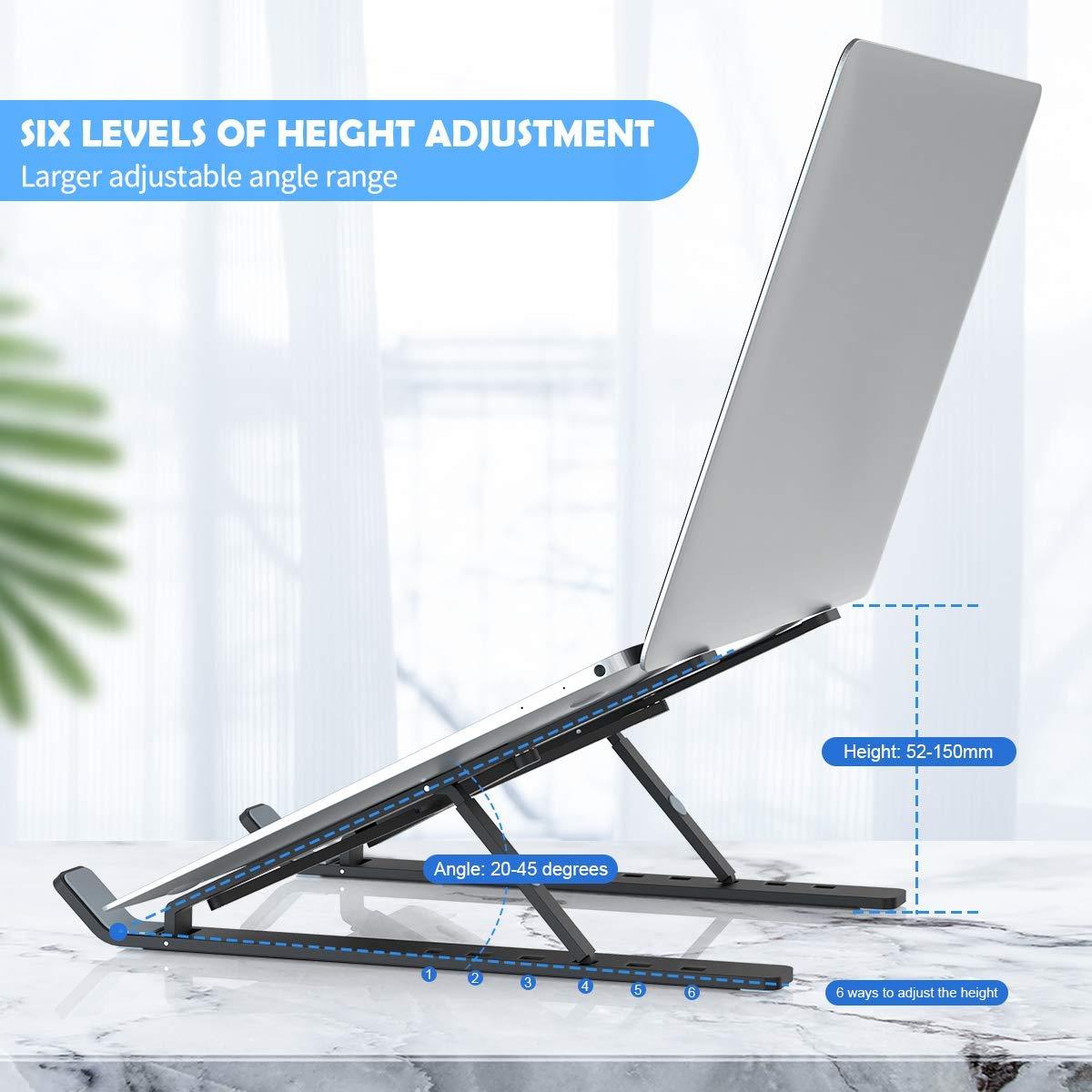 1320 Adjustable Laptop Stand Holder With Built-in Foldable Legs And High Quality Fibre