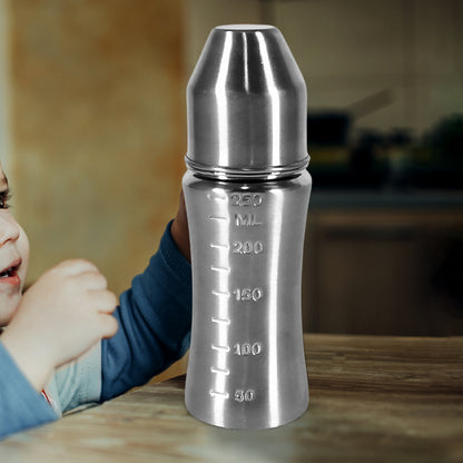 8173 Ganesh Stainless Steel Baby Feeding Bottle Milk Bottle For New Born  Infants  Toddler Up To 3 Years Bfa Free (250 Ml Approx)