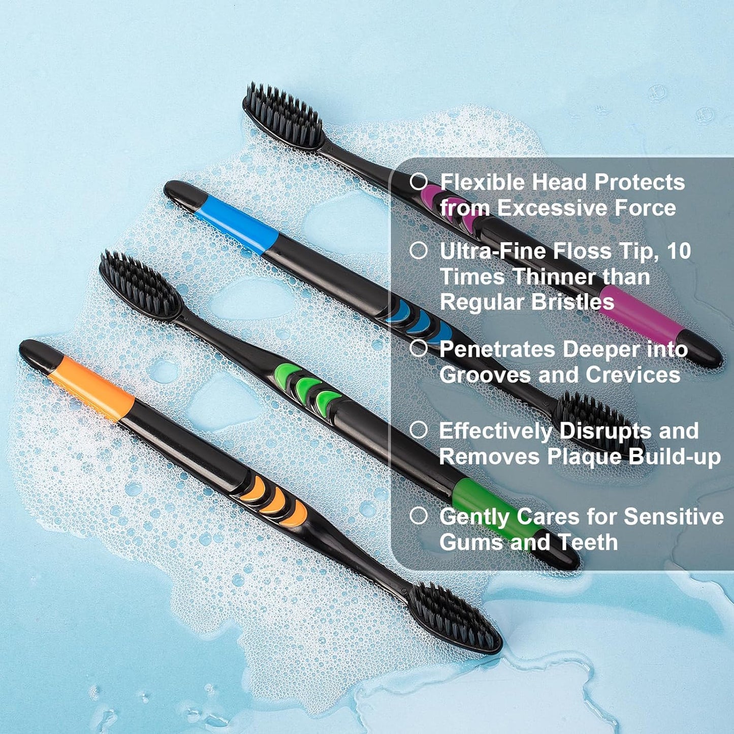 Plastic Toothbrush With Plastic Round Box For Men And Women Kids Adults Plastic Toothbrush (10 Pcs Set)