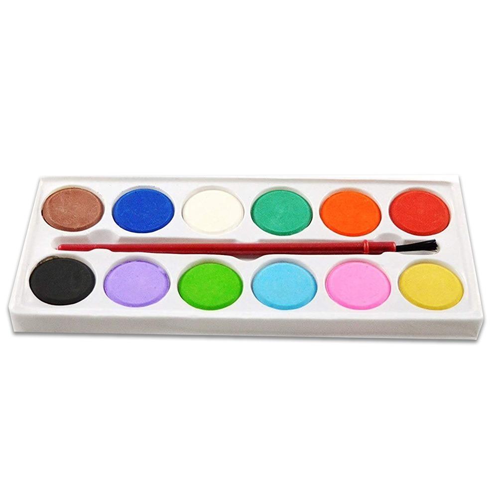 1123 Painting Water Color Kit - 12 Shades And Paint Brush (13 Pcs)