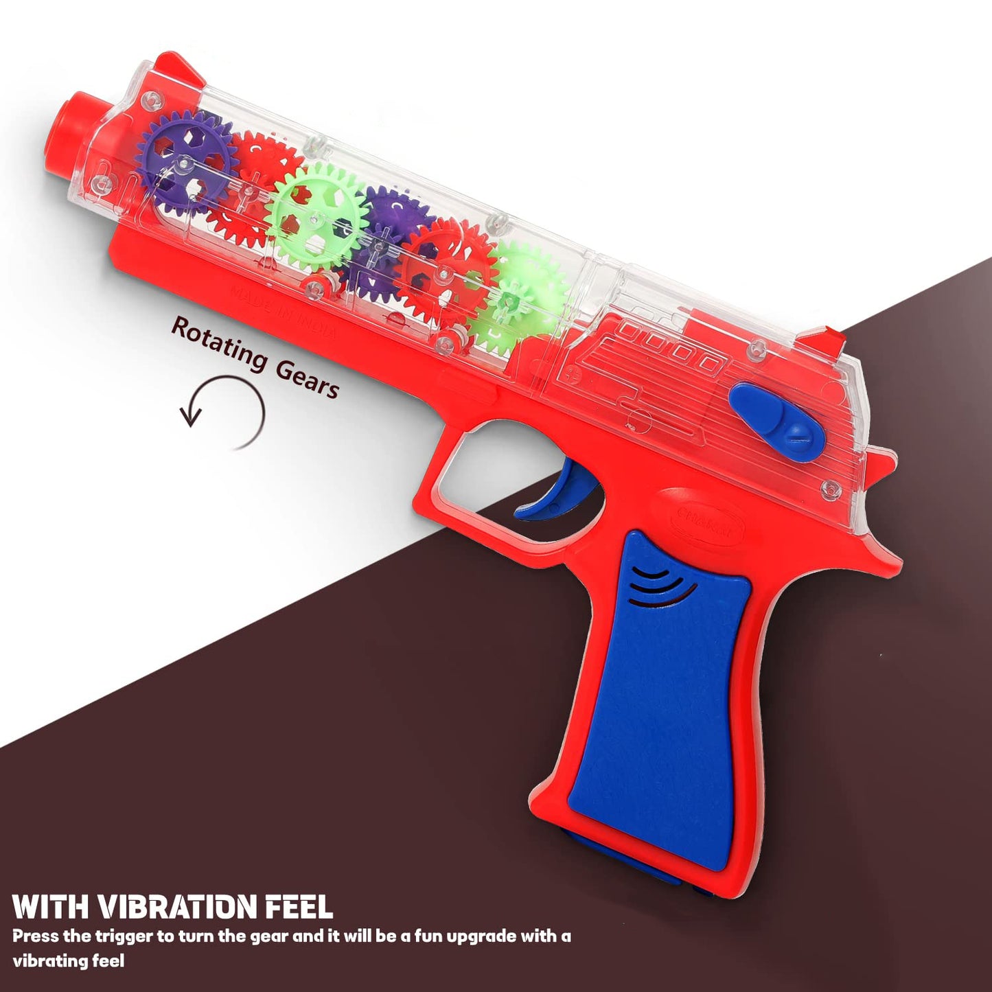 1941 Plastic Gear Simulation Toy Gun For Kids Pretend Play Gun Toys With 3d Flashing Lights And Exciting Music Electric Laser Toy Guns With Rotating Gear Mechanism Toy For Birthday Gift For Kids 3+ Years (Pack Of 1)