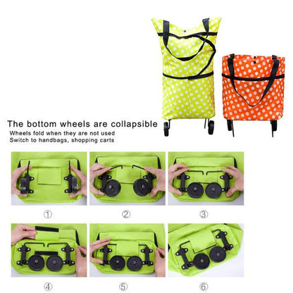 1652 Folding Cart Bags Trolley Shopping Bag For Travel Luggage