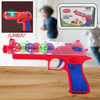 1941 Plastic Gear Simulation Toy Gun For Kids Pretend Play Gun Toys With 3d Flashing Lights And Exciting Music Electric Laser Toy Guns With Rotating Gear Mechanism Toy For Birthday Gift For Kids 3+ Years (Pack Of 1)